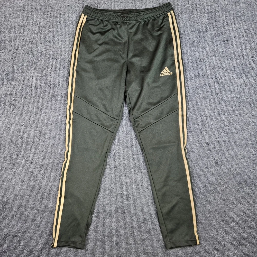 Adidas Aeroready Tiro Training Track Pants Men's M Green Gold Soccer Zip Bottoms